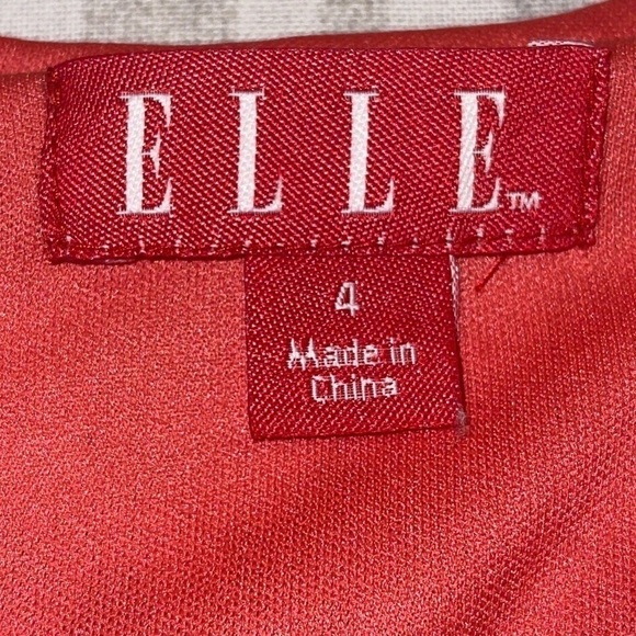 ELLE Coral & White lace sleeveless mini dress Sz. 4 - Picture 5 of 11